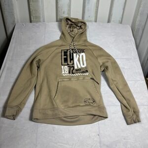 Ecko Unltd Mens Offkey Hoodie Taupe Fleece Long Sleeve Zipper Pocket Pullover L